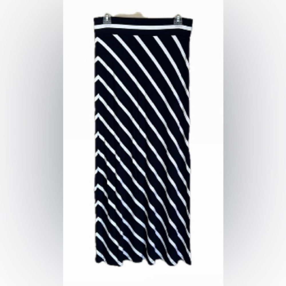 Ann Taylor Navy & Cream Maxi Skirt Size S